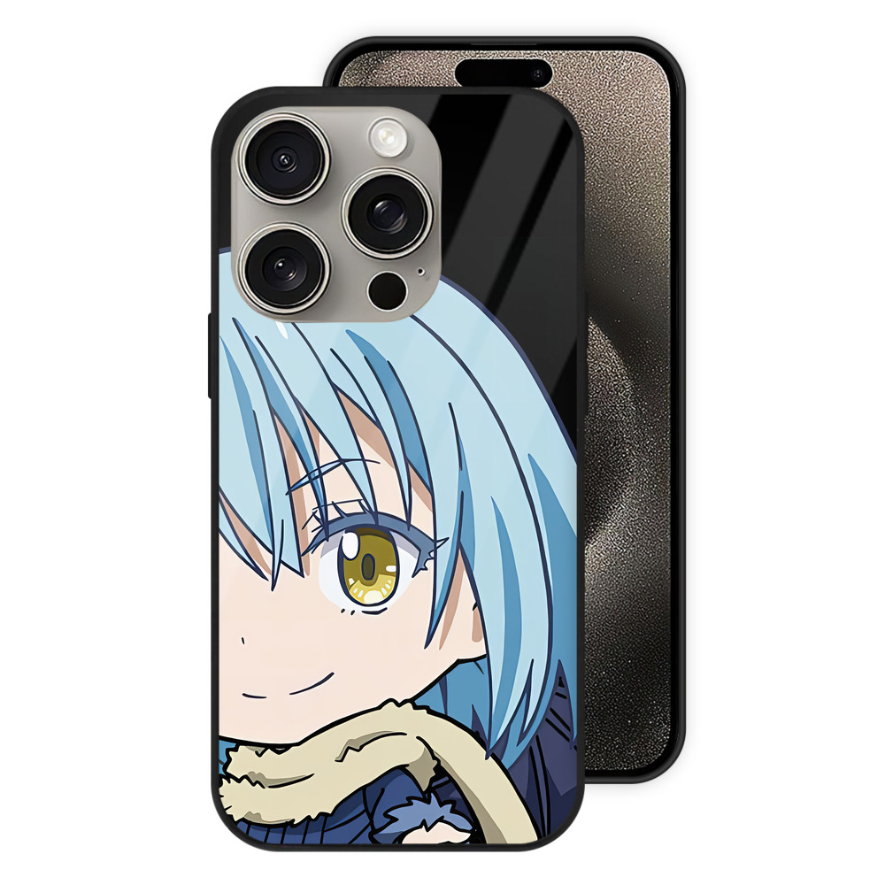 （画像用） 転スラ Regarding Reincarnated to Slime 【iPhone15Pro対応】スマホケース 耐衝撃＆黄変防止 背面ガラス