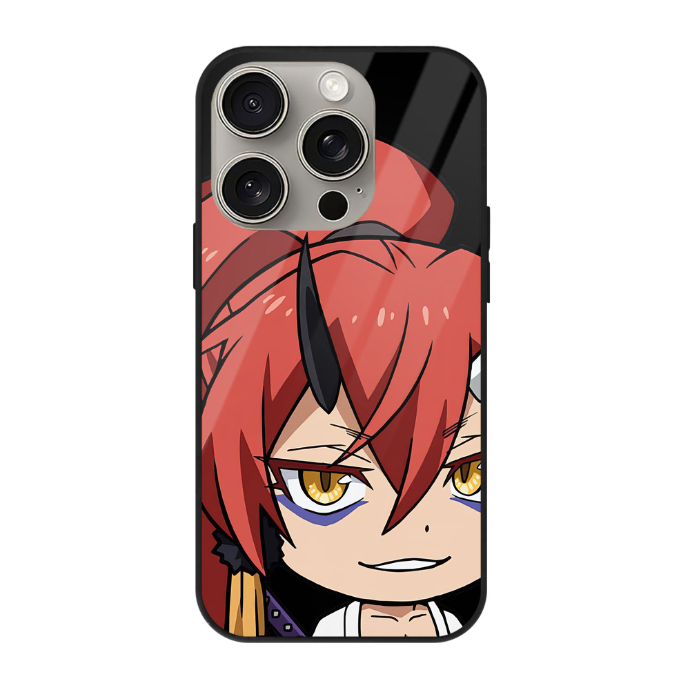 （画像用） 転スラ Regarding Reincarnated to Slime 【iPhone15Pro対応】スマホケース 耐衝撃＆黄変防止 背面ガラス