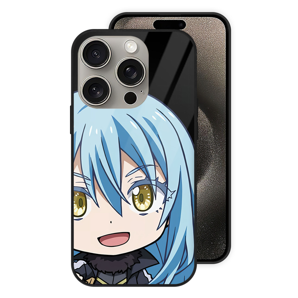 （画像用） 転スラ Regarding Reincarnated to Slime 【iPhone15Pro対応】スマホケース 耐衝撃＆黄変防止 背面ガラス