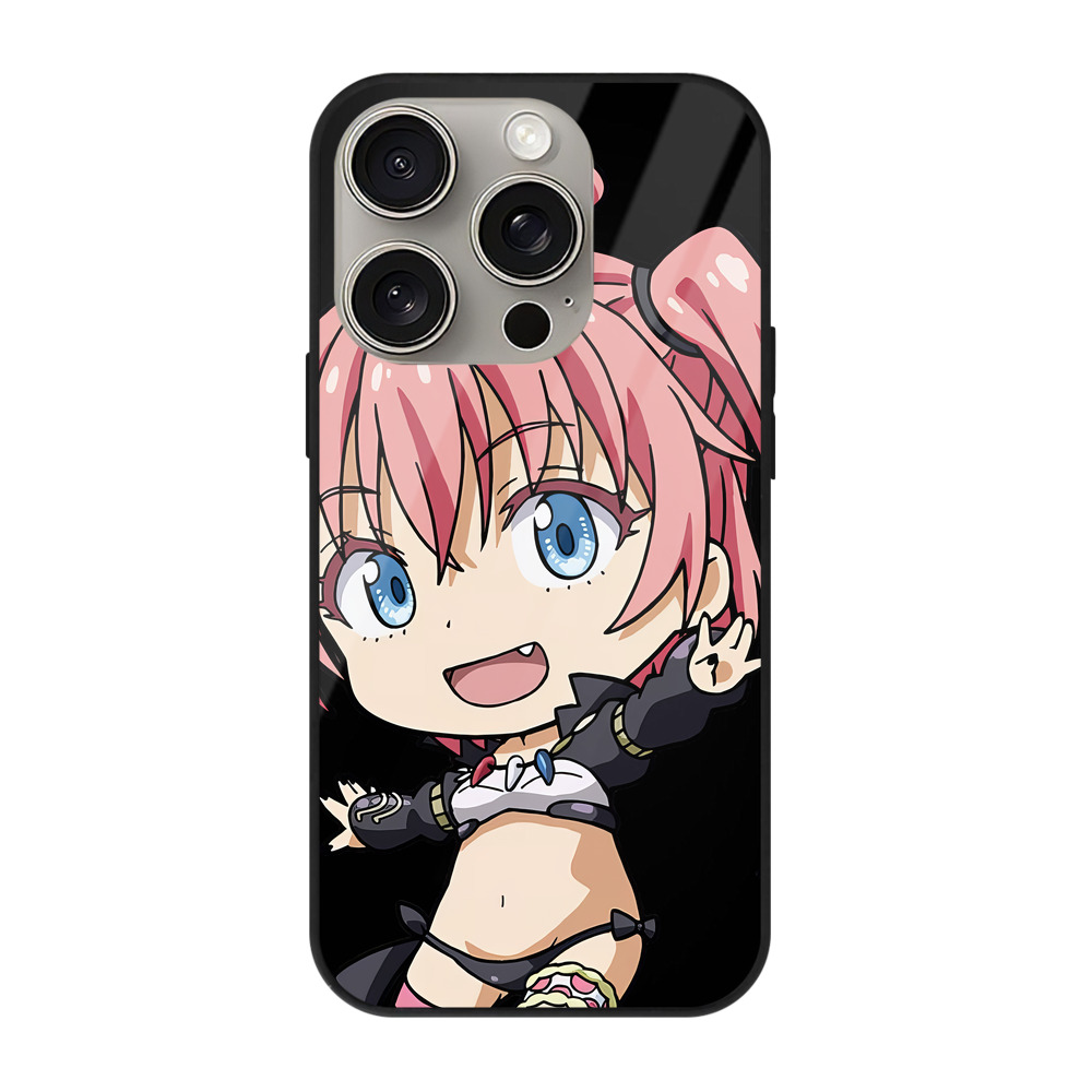 （画像用） 転スラ Regarding Reincarnated to Slime 【iPhone15Pro対応】スマホケース 耐衝撃＆黄変防止 背面ガラス