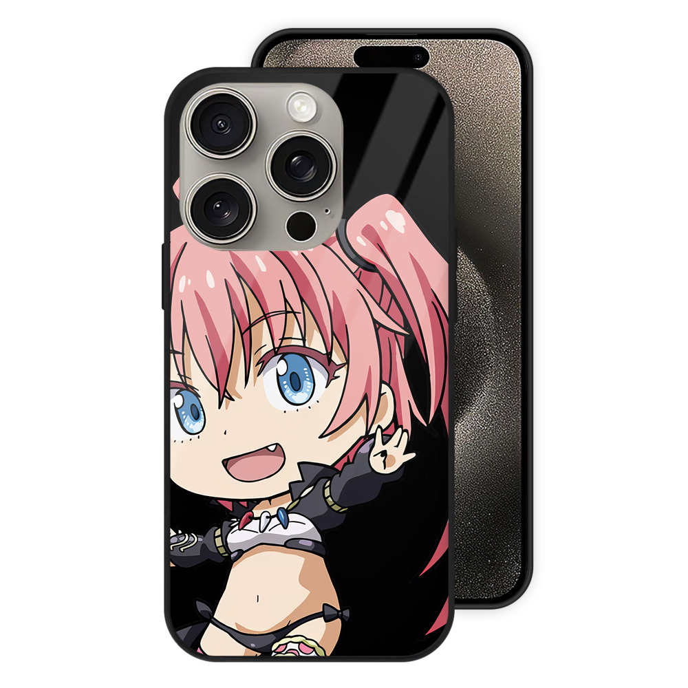 （画像用） 転スラ Regarding Reincarnated to Slime 【iPhone15Pro対応】スマホケース 耐衝撃＆黄変防止 背面ガラス