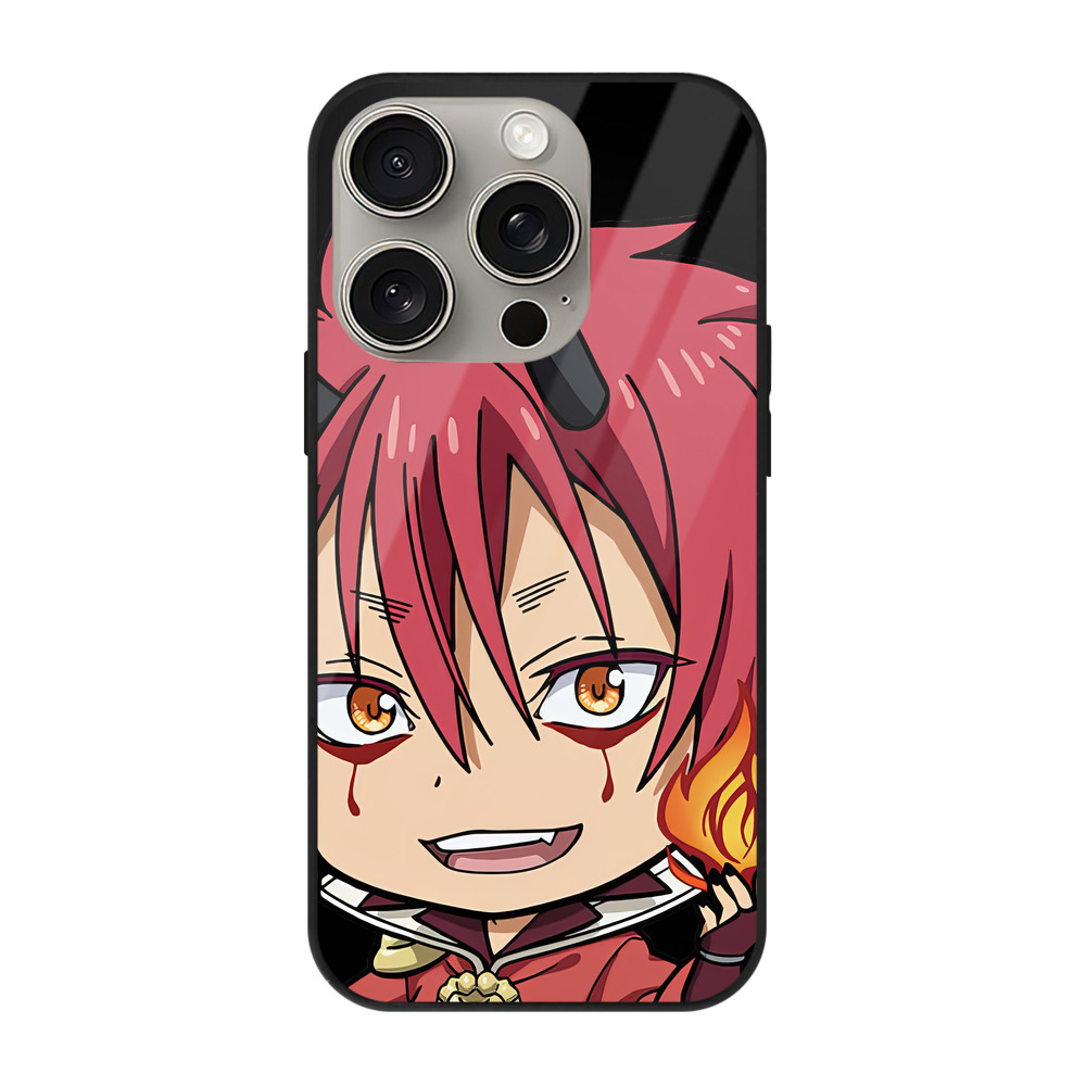 （画像用） 転スラ Regarding Reincarnated to Slime 【iPhone15Pro対応】スマホケース 耐衝撃＆黄変防止 背面ガラス