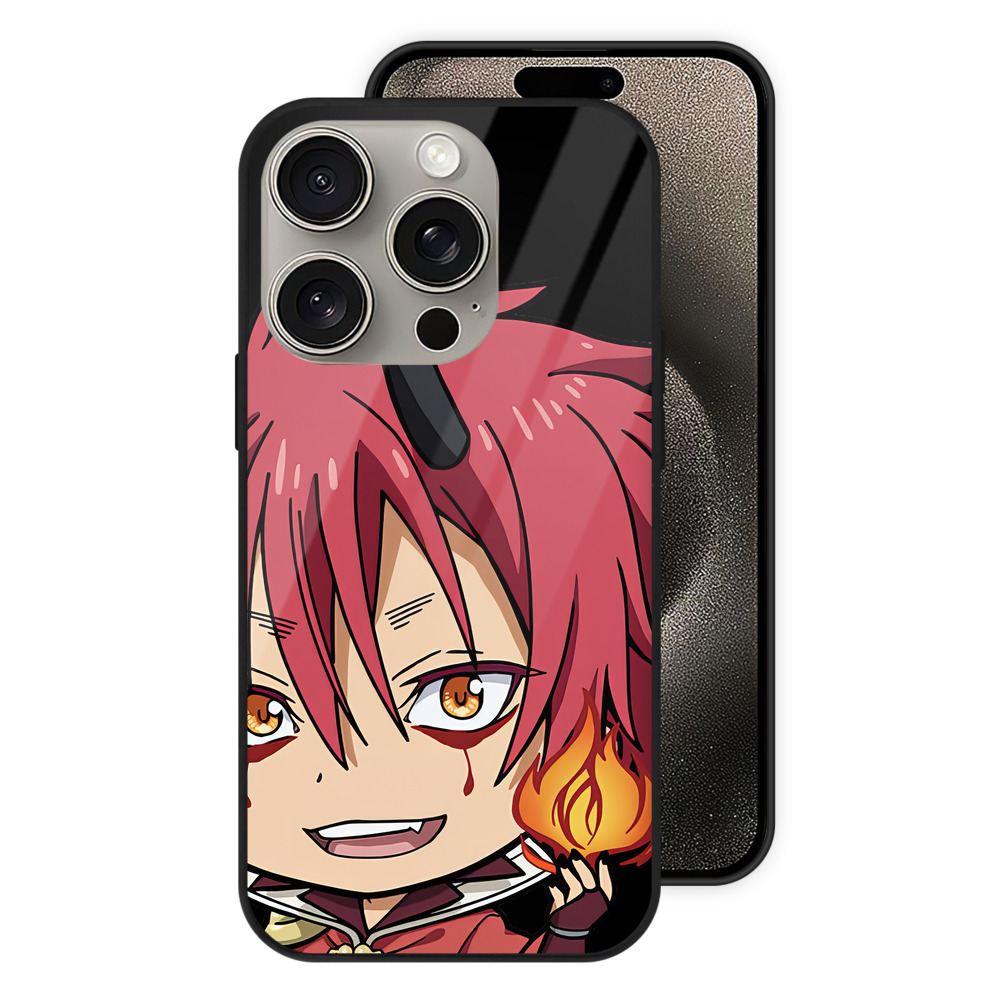 （画像用） 転スラ Regarding Reincarnated to Slime 【iPhone15Pro対応】スマホケース 耐衝撃＆黄変防止 背面ガラス