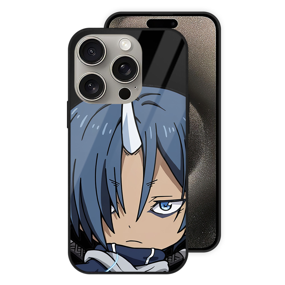 （画像用） 転スラ Regarding Reincarnated to Slime 【iPhone15Pro対応】スマホケース 耐衝撃＆黄変防止 背面ガラス