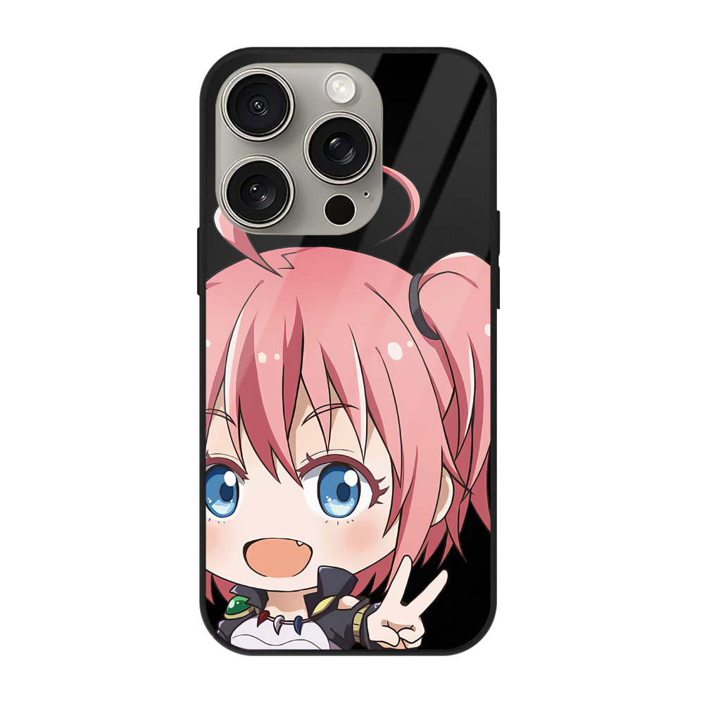（画像用） 転スラ Regarding Reincarnated to Slime 【iPhone15Pro対応】スマホケース 耐衝撃＆黄変防止 背面ガラス