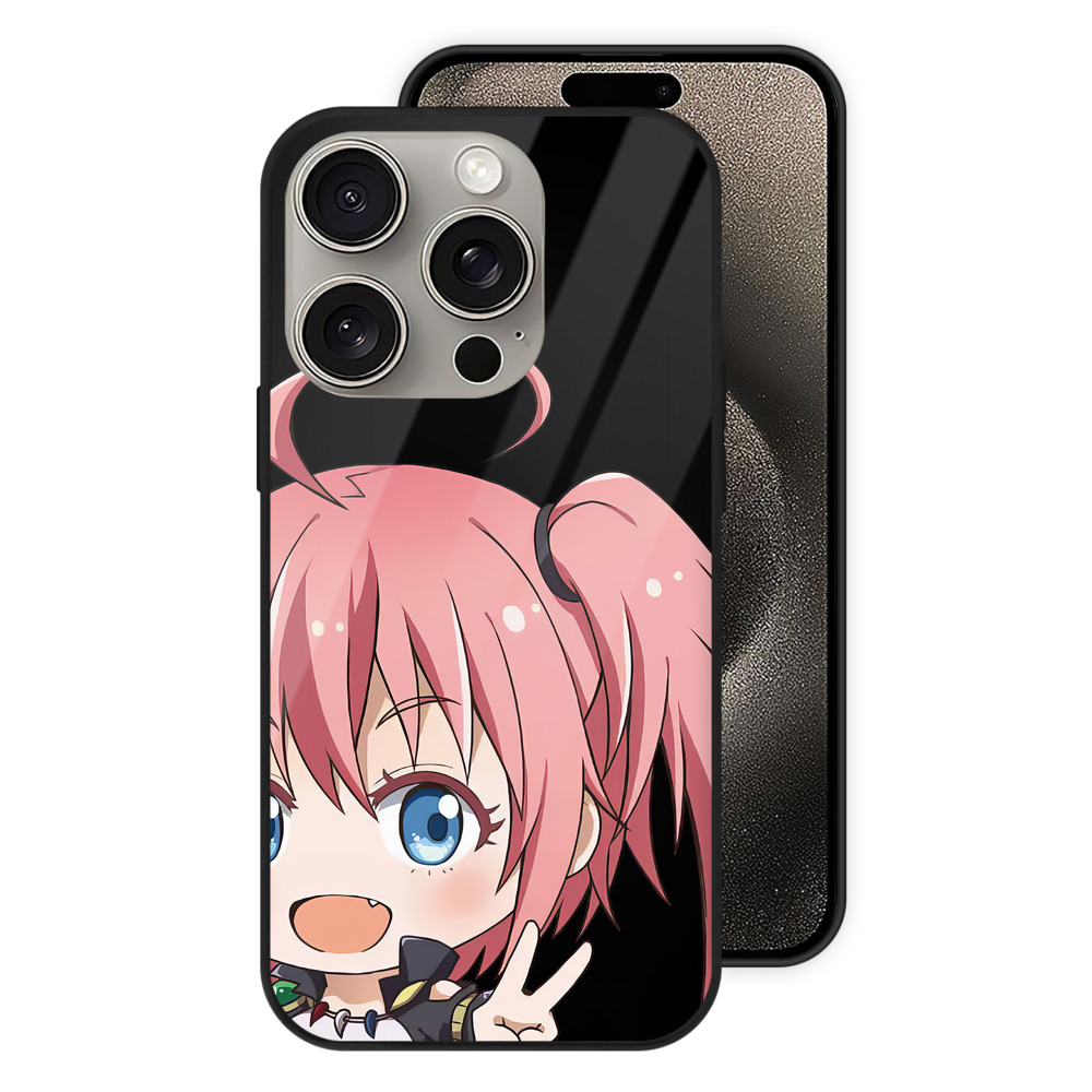 （画像用） 転スラ Regarding Reincarnated to Slime 【iPhone15Pro対応】スマホケース 耐衝撃＆黄変防止 背面ガラス