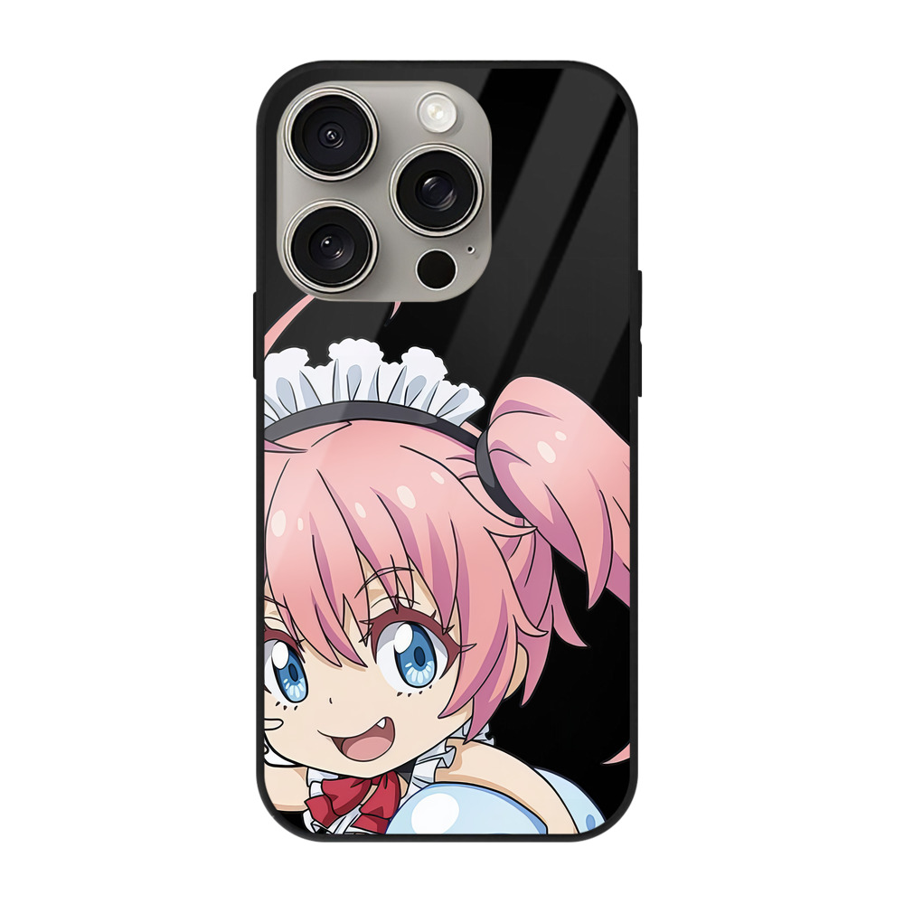 （画像用） 転スラ Regarding Reincarnated to Slime 【iPhone15Pro対応】スマホケース 耐衝撃＆黄変防止 背面ガラス