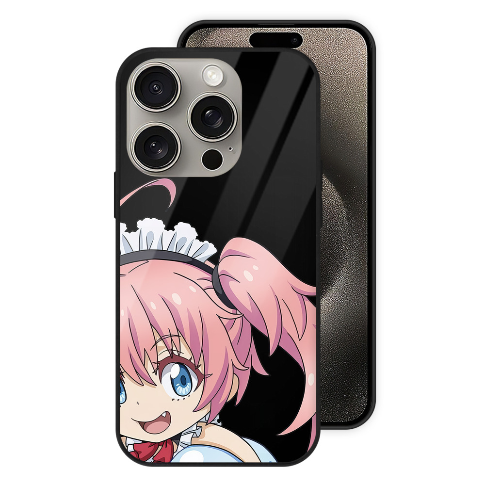 （画像用） 転スラ Regarding Reincarnated to Slime 【iPhone15Pro対応】スマホケース 耐衝撃＆黄変防止 背面ガラス