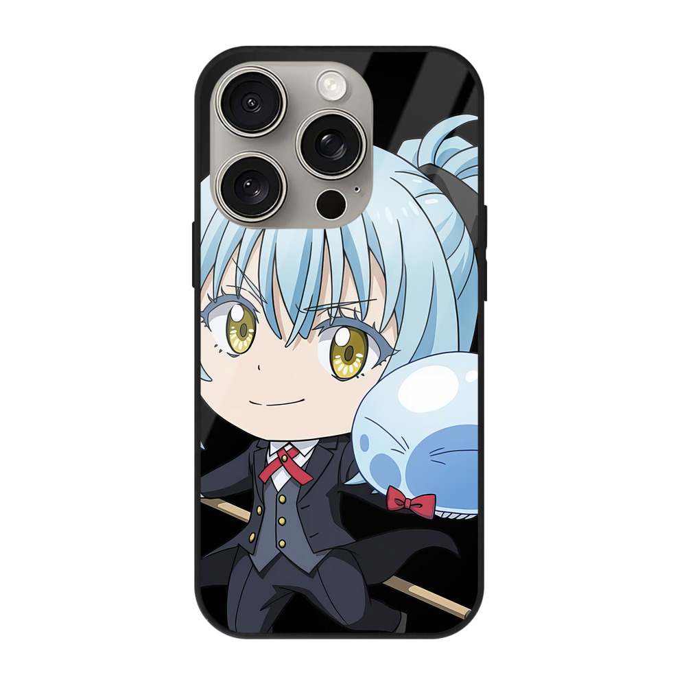 （画像用） 転スラ Regarding Reincarnated to Slime 【iPhone15Pro対応】スマホケース 耐衝撃＆黄変防止 背面ガラス