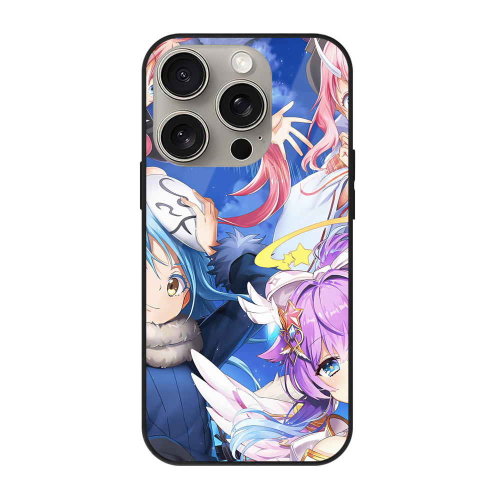 （画像用） 転スラ Regarding Reincarnated to Slime 【iPhone15Pro対応】スマホケース 耐衝撃＆黄変防止 背面ガラス