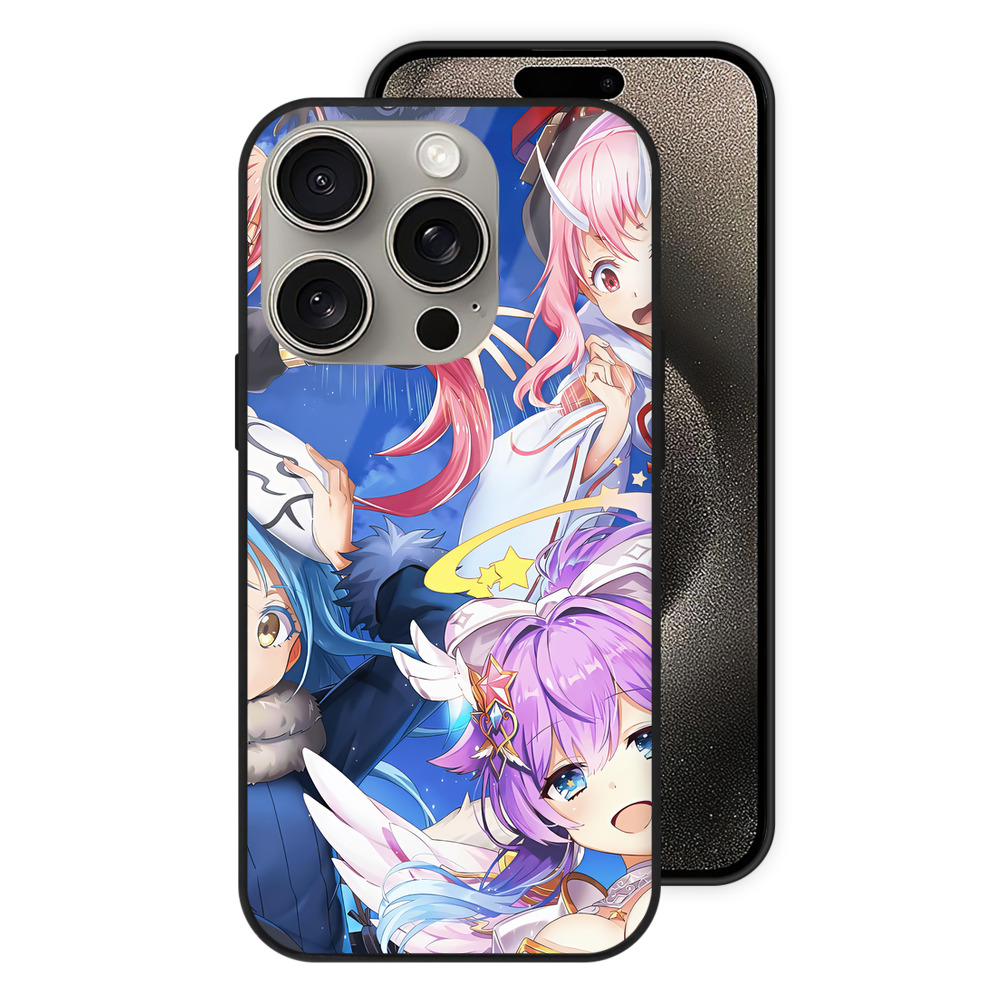 （画像用） 転スラ Regarding Reincarnated to Slime 【iPhone15Pro対応】スマホケース 耐衝撃＆黄変防止 背面ガラス