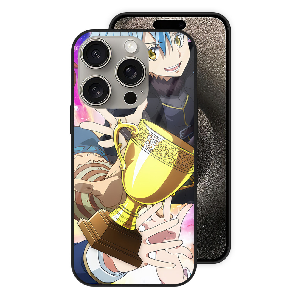 （画像用） 転スラ Regarding Reincarnated to Slime 【iPhone15Pro対応】スマホケース 耐衝撃＆黄変防止 背面ガラス