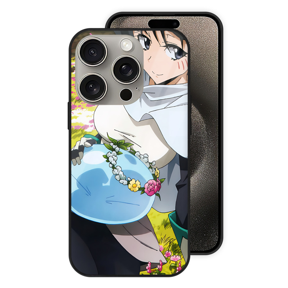 （画像用） 転スラ Regarding Reincarnated to Slime 【iPhone15Pro対応】スマホケース 耐衝撃＆黄変防止 背面ガラス