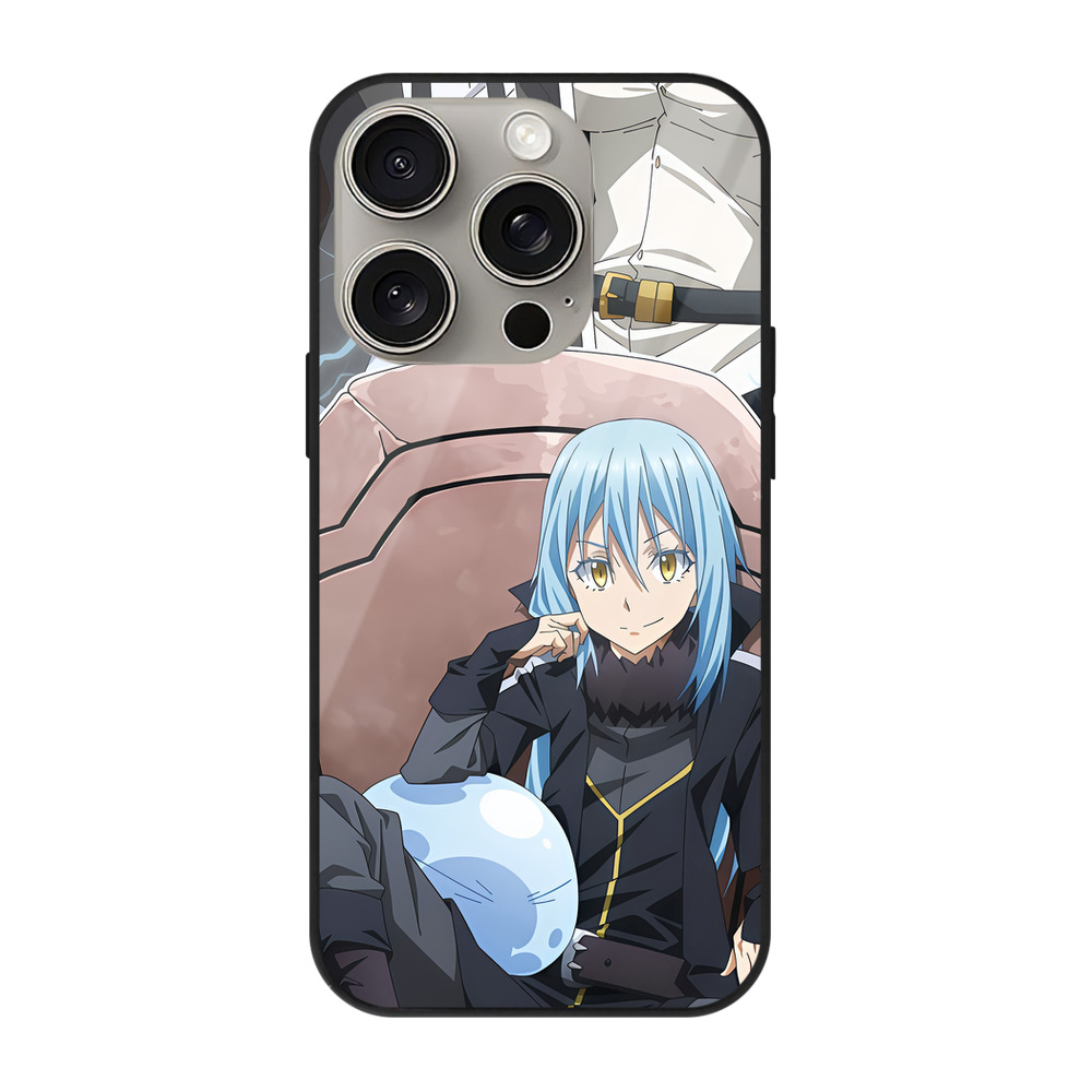 （画像用） 転スラ Regarding Reincarnated to Slime 【iPhone15Pro対応】スマホケース 耐衝撃＆黄変防止 背面ガラス