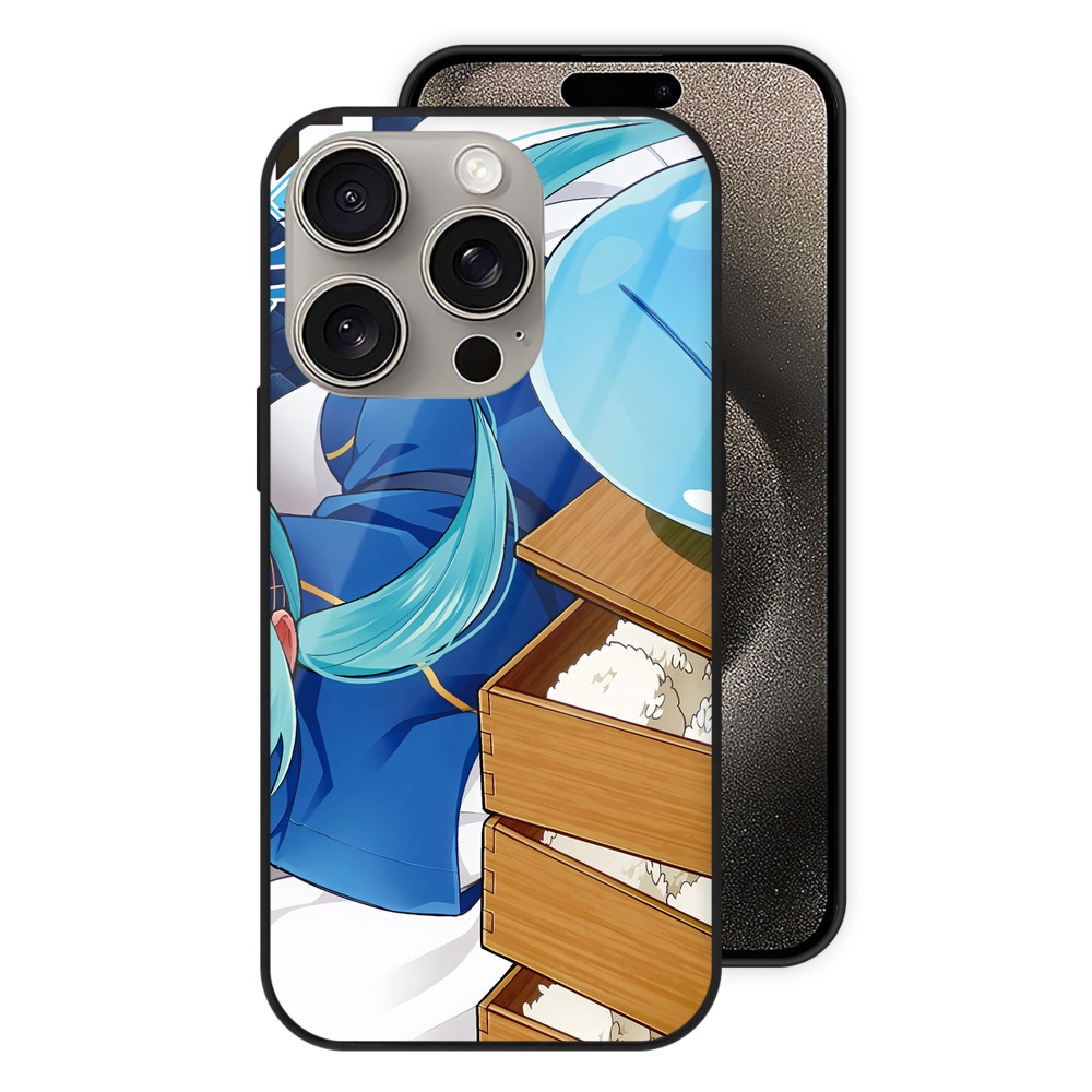 （画像用） 転スラ Regarding Reincarnated to Slime 【iPhone15Pro対応】スマホケース 耐衝撃＆黄変防止 背面ガラス