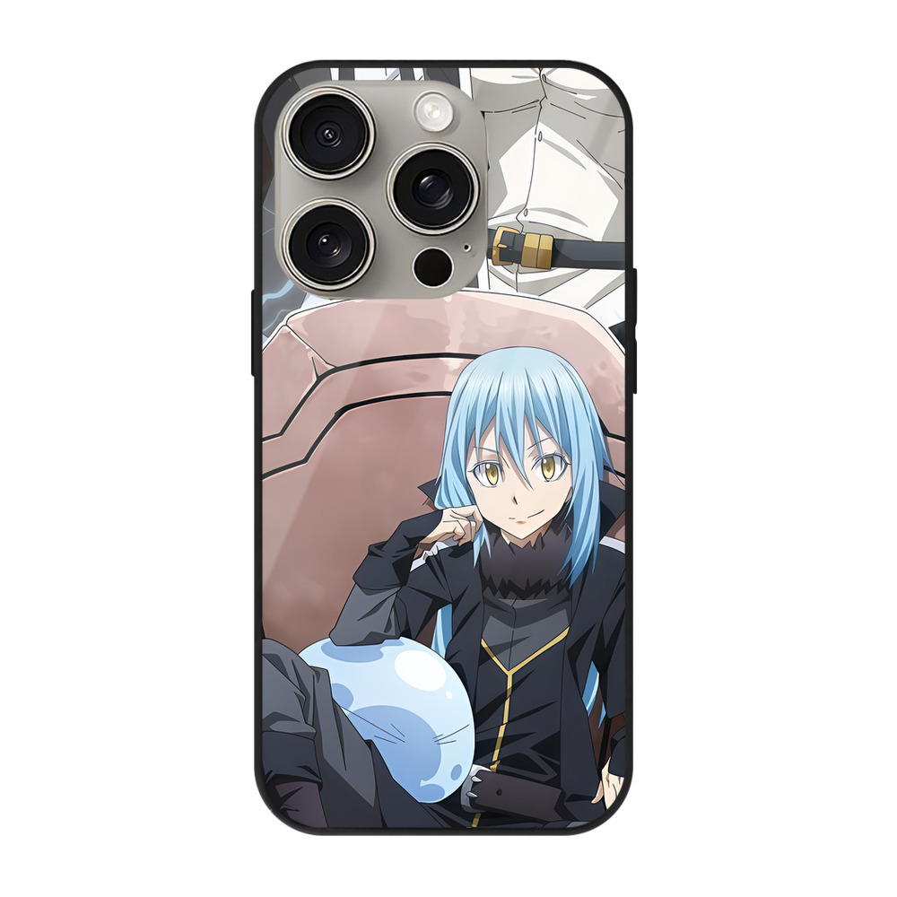 （画像用） 転スラ Regarding Reincarnated to Slime 【iPhone15Pro対応】スマホケース 耐衝撃＆黄変防止 背面ガラス