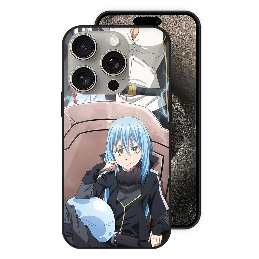 （画像用） 転スラ Regarding Reincarnated to Slime 【iPhone15Pro対応】スマホケース 耐衝撃＆黄変防止 背面ガラス