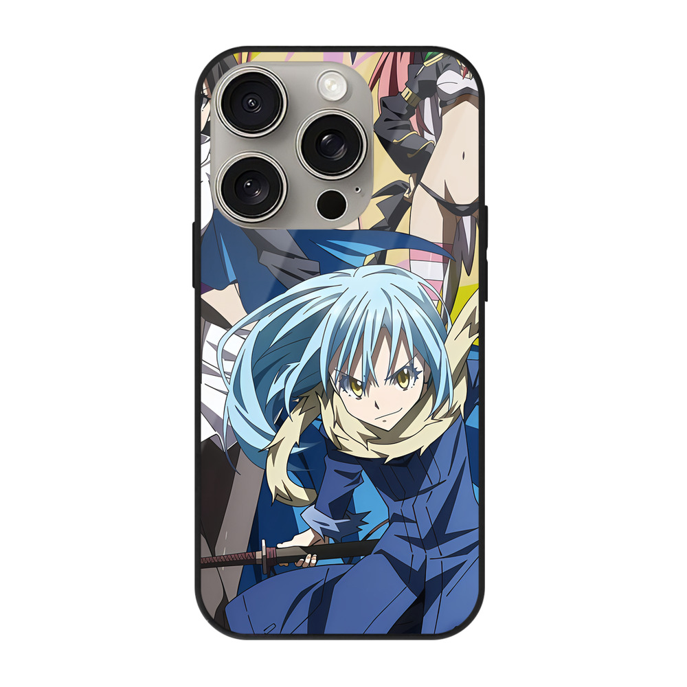 （画像用） 転スラ Regarding Reincarnated to Slime 【iPhone15Pro対応】スマホケース 耐衝撃＆黄変防止 背面ガラス