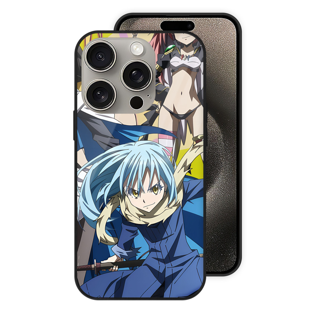 （画像用） 転スラ Regarding Reincarnated to Slime 【iPhone15Pro対応】スマホケース 耐衝撃＆黄変防止 背面ガラス