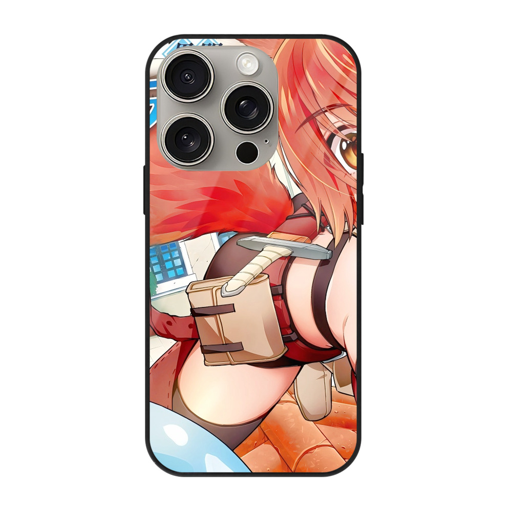 （画像用） 転スラ Regarding Reincarnated to Slime 【iPhone15Pro対応】スマホケース 耐衝撃＆黄変防止 背面ガラス