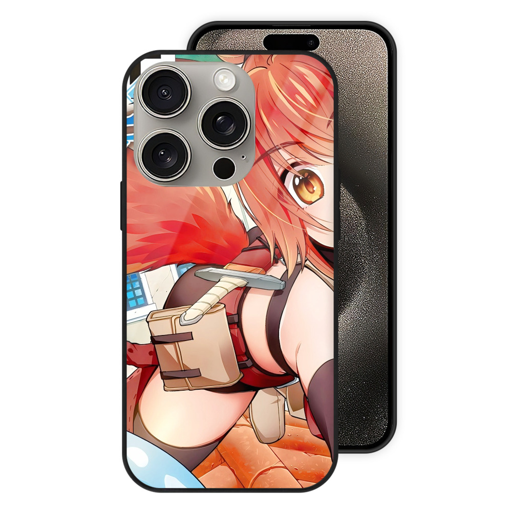 （画像用） 転スラ Regarding Reincarnated to Slime 【iPhone15Pro対応】スマホケース 耐衝撃＆黄変防止 背面ガラス