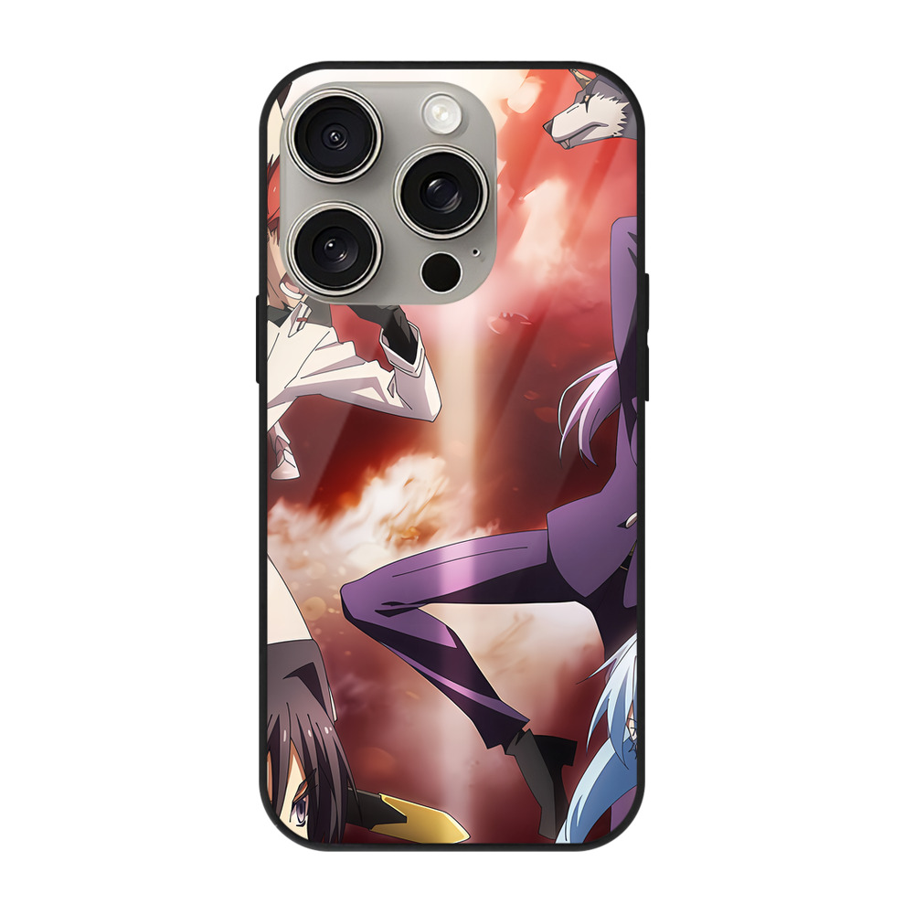 （画像用） 転スラ Regarding Reincarnated to Slime 【iPhone15Pro対応】スマホケース 耐衝撃＆黄変防止 背面ガラス