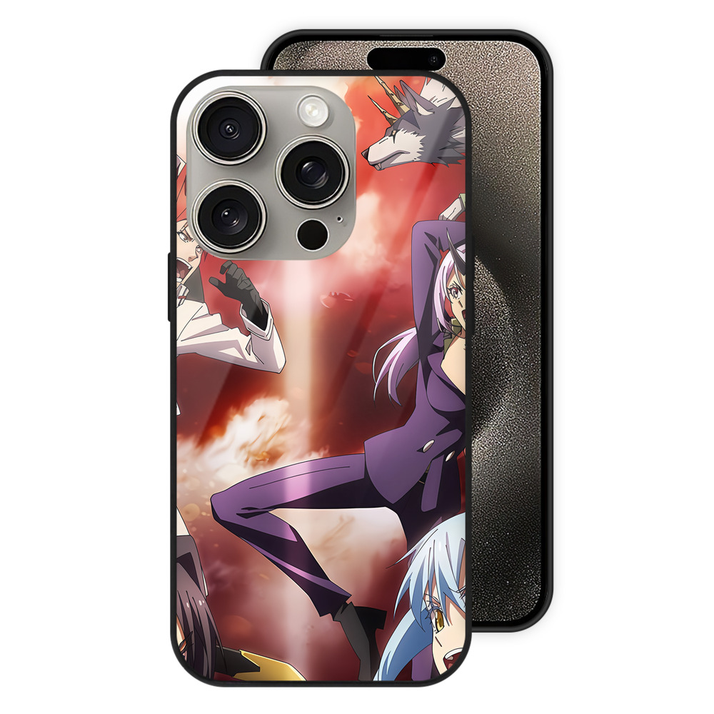 （画像用） 転スラ Regarding Reincarnated to Slime 【iPhone15Pro対応】スマホケース 耐衝撃＆黄変防止 背面ガラス