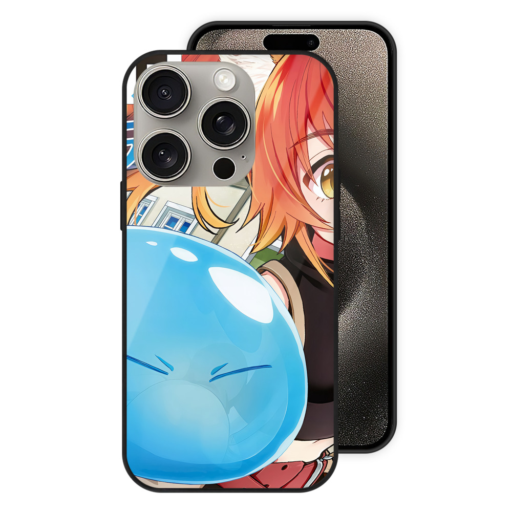 （画像用） 転スラ Regarding Reincarnated to Slime 【iPhone15Pro対応】スマホケース 耐衝撃＆黄変防止 背面ガラス