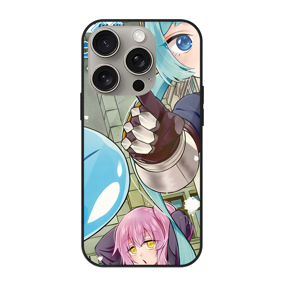 （画像用） 転スラ Regarding Reincarnated to Slime 【iPhone15Pro対応】スマホケース 耐衝撃＆黄変防止 背面ガラス