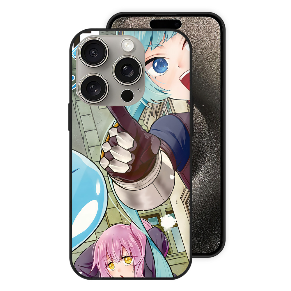 （画像用） 転スラ Regarding Reincarnated to Slime 【iPhone15Pro対応】スマホケース 耐衝撃＆黄変防止 背面ガラス
