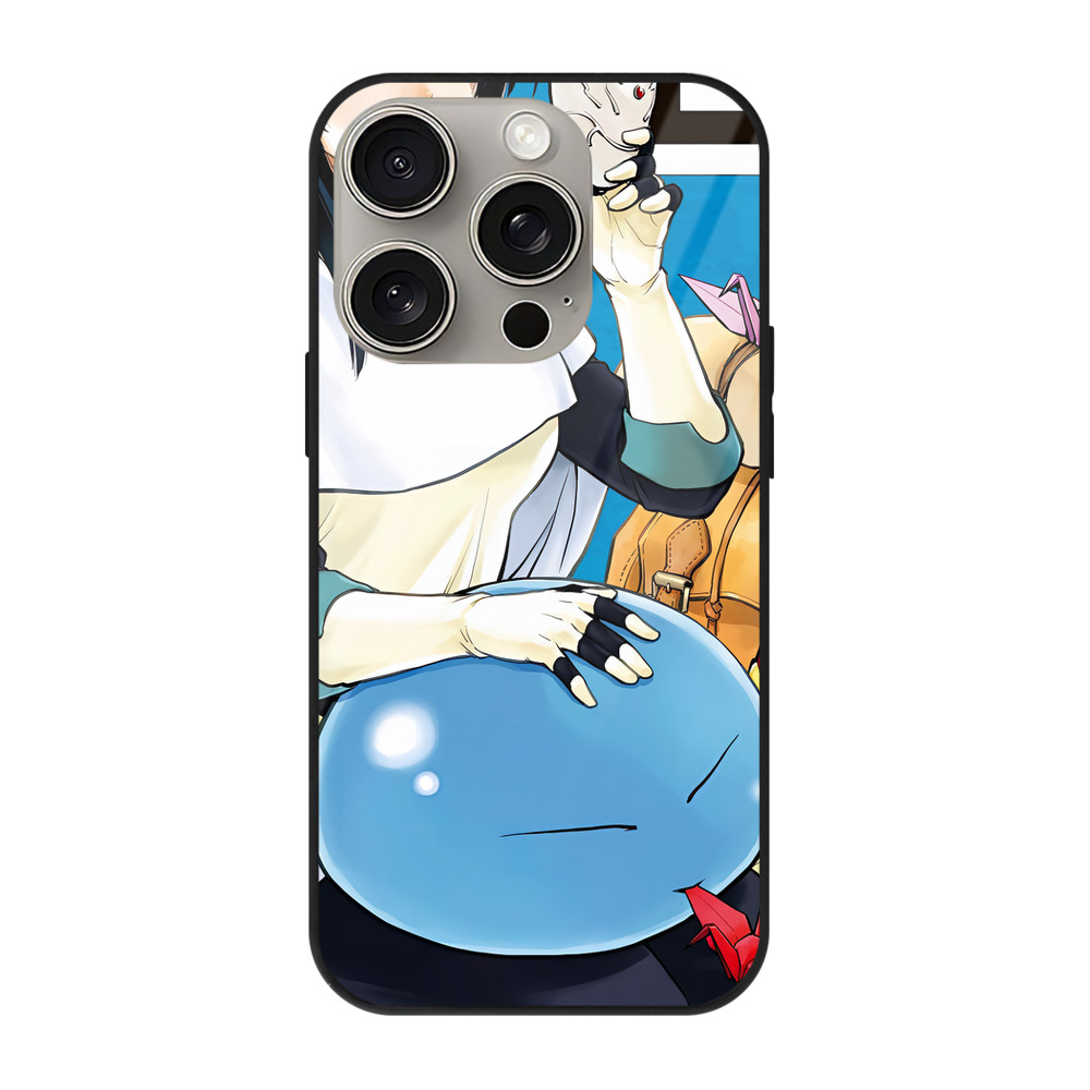 （画像用） 転スラ Regarding Reincarnated to Slime 【iPhone15Pro対応】スマホケース 耐衝撃＆黄変防止 背面ガラス