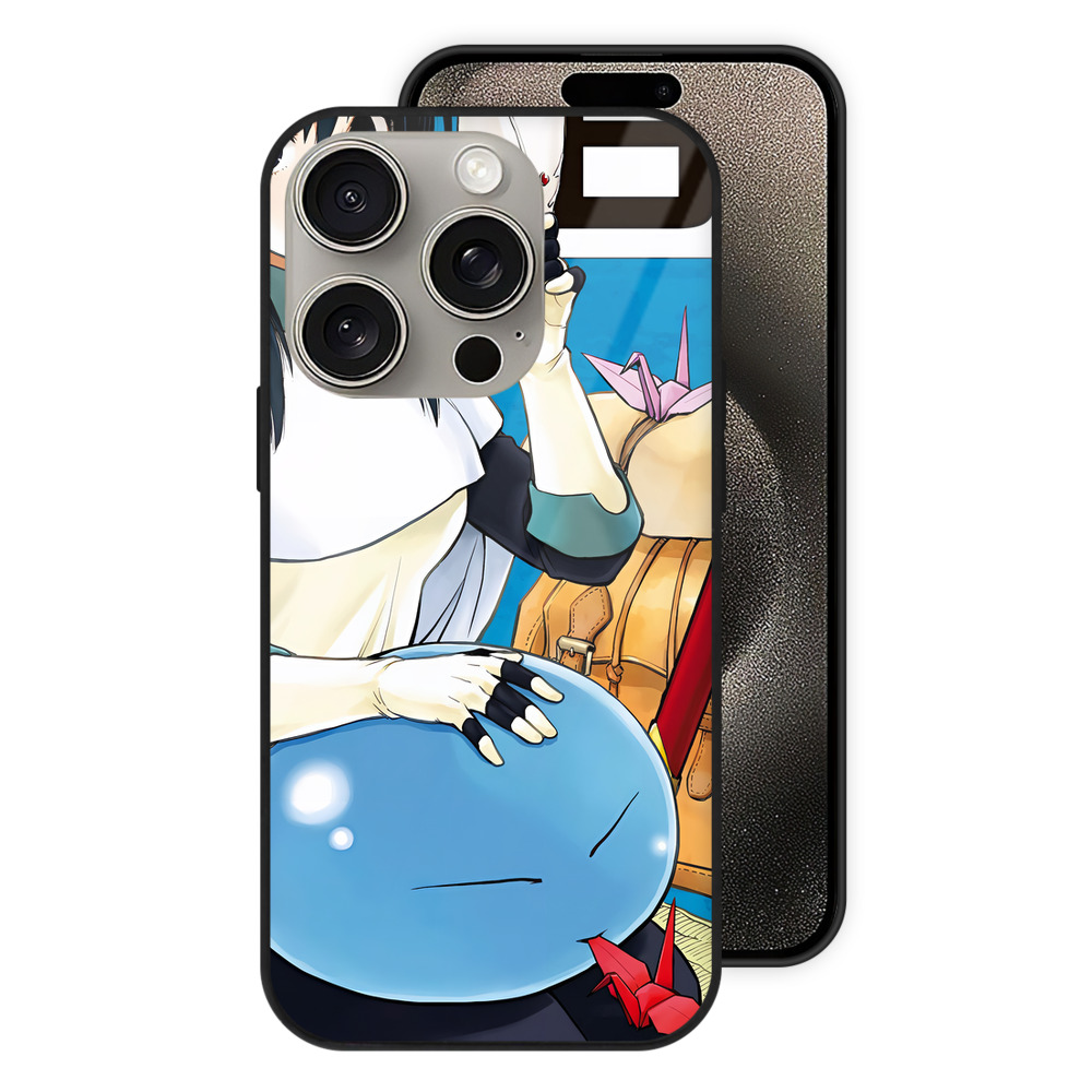 （画像用） 転スラ Regarding Reincarnated to Slime 【iPhone15Pro対応】スマホケース 耐衝撃＆黄変防止 背面ガラス