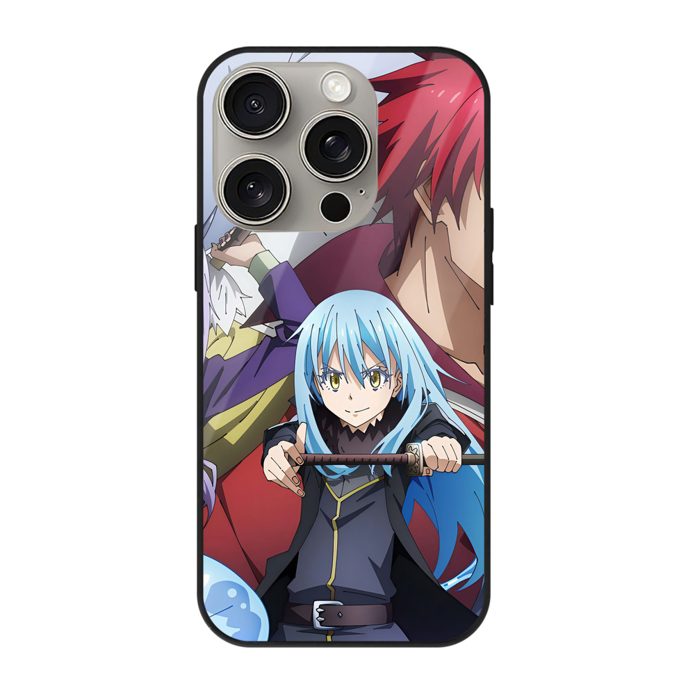 （画像用） 転スラ Regarding Reincarnated to Slime 【iPhone15Pro対応】スマホケース 耐衝撃＆黄変防止 背面ガラス