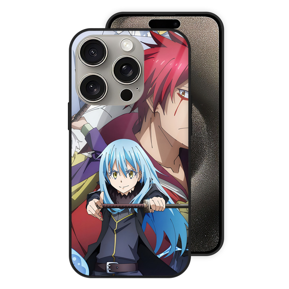 （画像用） 転スラ Regarding Reincarnated to Slime 【iPhone15Pro対応】スマホケース 耐衝撃＆黄変防止 背面ガラス