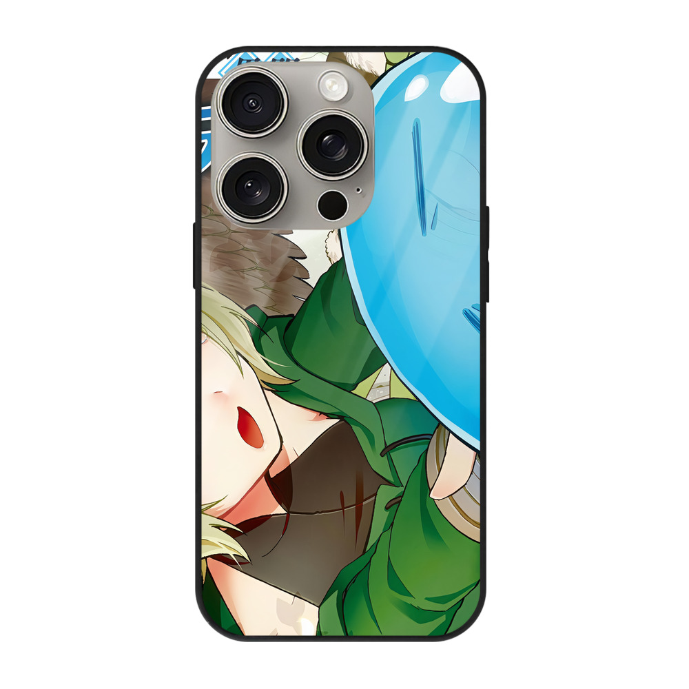 （画像用） 転スラ Regarding Reincarnated to Slime 【iPhone15Pro対応】スマホケース 耐衝撃＆黄変防止 背面ガラス