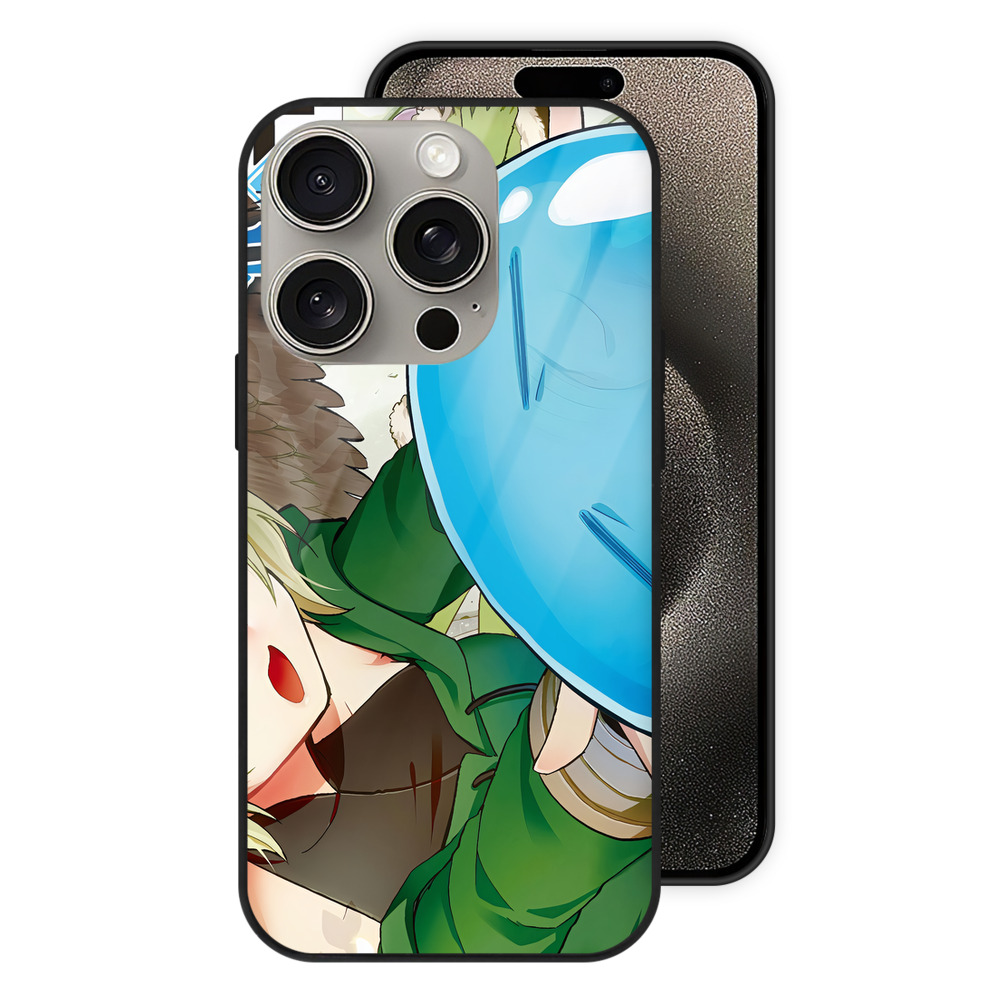 （画像用） 転スラ Regarding Reincarnated to Slime 【iPhone15Pro対応】スマホケース 耐衝撃＆黄変防止 背面ガラス