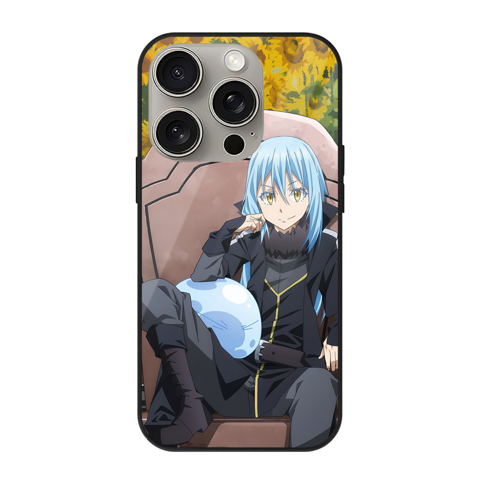 （画像用） 転スラ Regarding Reincarnated to Slime 【iPhone15Pro対応】スマホケース 耐衝撃＆黄変防止 背面ガラス