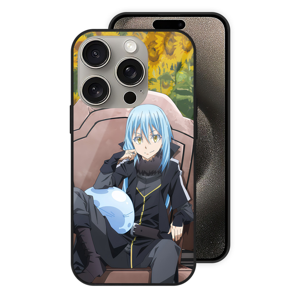 （画像用） 転スラ Regarding Reincarnated to Slime 【iPhone15Pro対応】スマホケース 耐衝撃＆黄変防止 背面ガラス