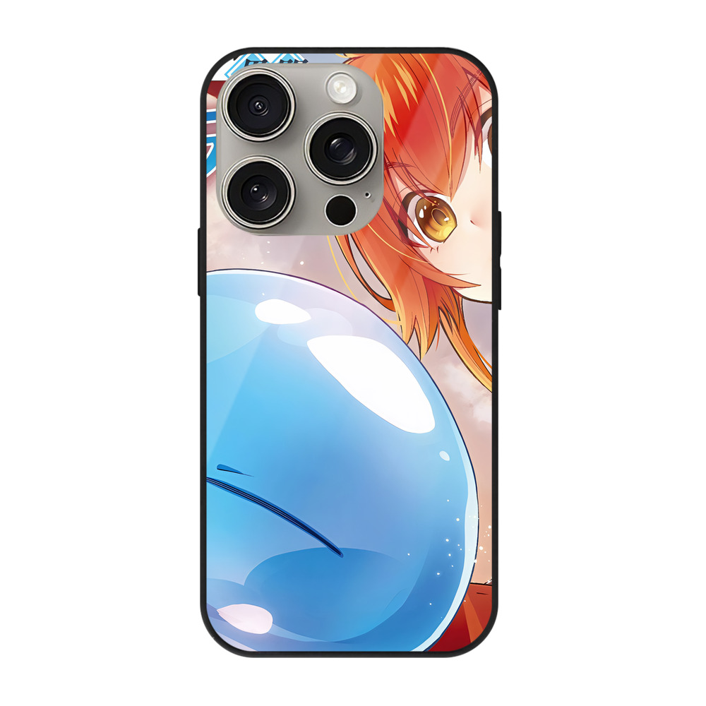 （画像用） 転スラ Regarding Reincarnated to Slime 【iPhone15Pro対応】スマホケース 耐衝撃＆黄変防止 背面ガラス