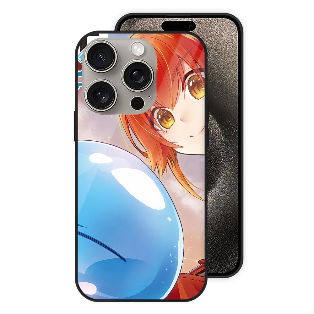 （画像用） 転スラ Regarding Reincarnated to Slime 【iPhone15Pro対応】スマホケース 耐衝撃＆黄変防止 背面ガラス