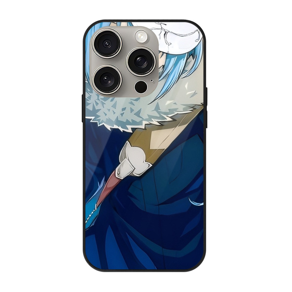 （画像用） 転スラ Regarding Reincarnated to Slime 【iPhone15Pro対応】スマホケース 耐衝撃＆黄変防止 背面ガラス