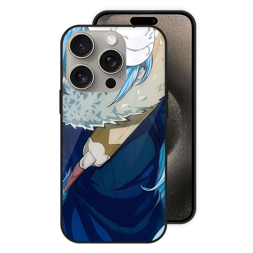 （画像用） 転スラ Regarding Reincarnated to Slime 【iPhone15Pro対応】スマホケース 耐衝撃＆黄変防止 背面ガラス