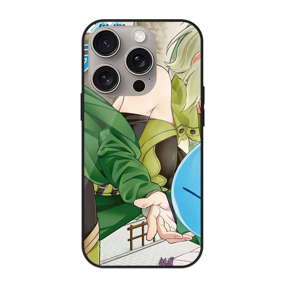 （画像用） 転スラ Regarding Reincarnated to Slime 【iPhone15Pro対応】スマホケース 耐衝撃＆黄変防止 背面ガラス