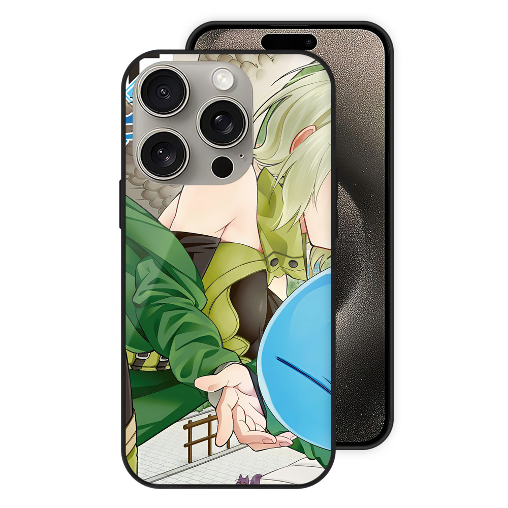 （画像用） 転スラ Regarding Reincarnated to Slime 【iPhone15Pro対応】スマホケース 耐衝撃＆黄変防止 背面ガラス
