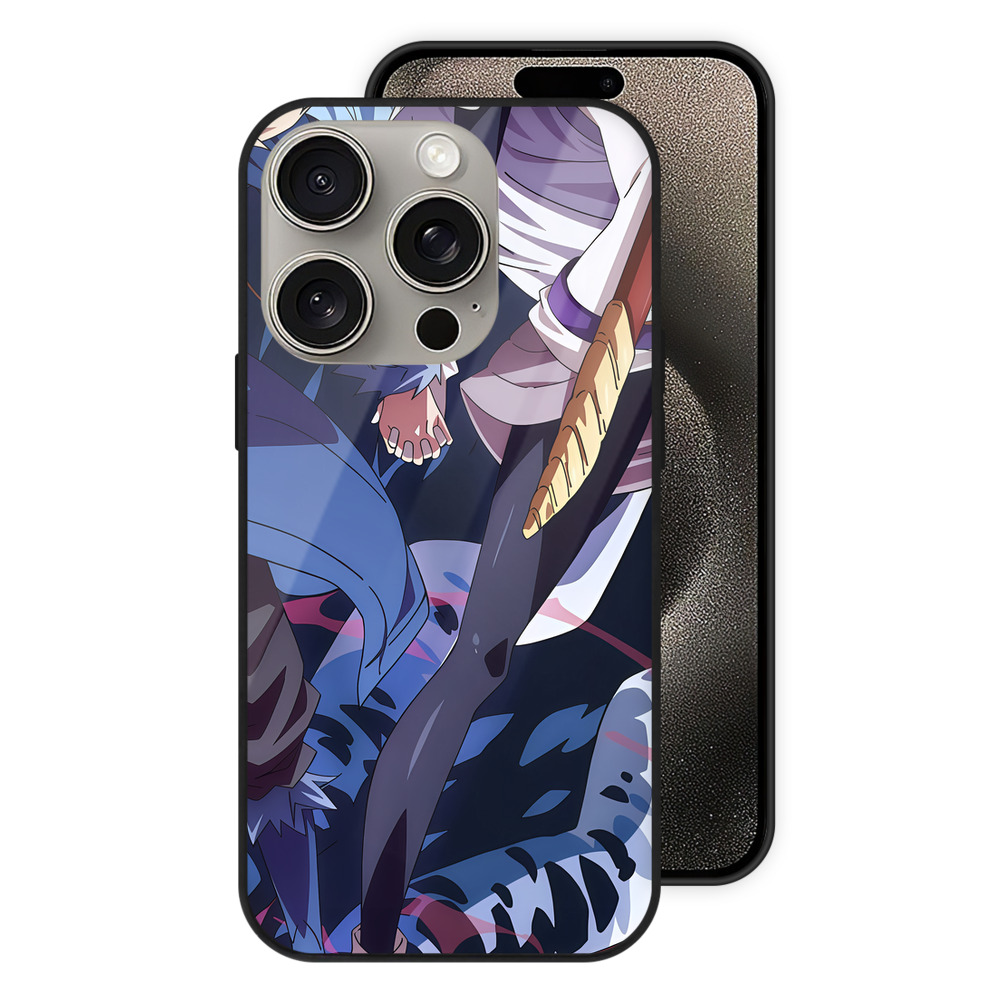 （画像用） 転スラ Regarding Reincarnated to Slime 【iPhone15Pro対応】スマホケース 耐衝撃＆黄変防止 背面ガラス