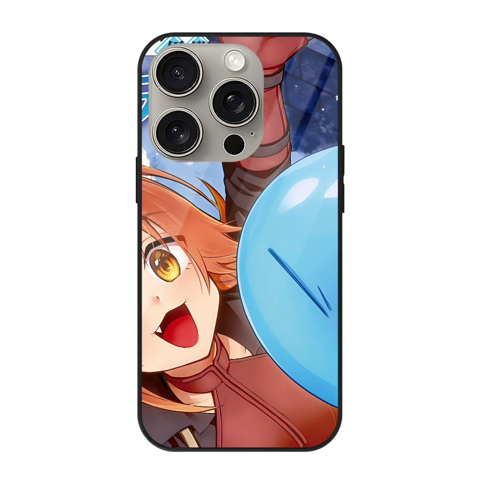 （画像用） 転スラ Regarding Reincarnated to Slime 【iPhone15Pro対応】スマホケース 耐衝撃＆黄変防止 背面ガラス
