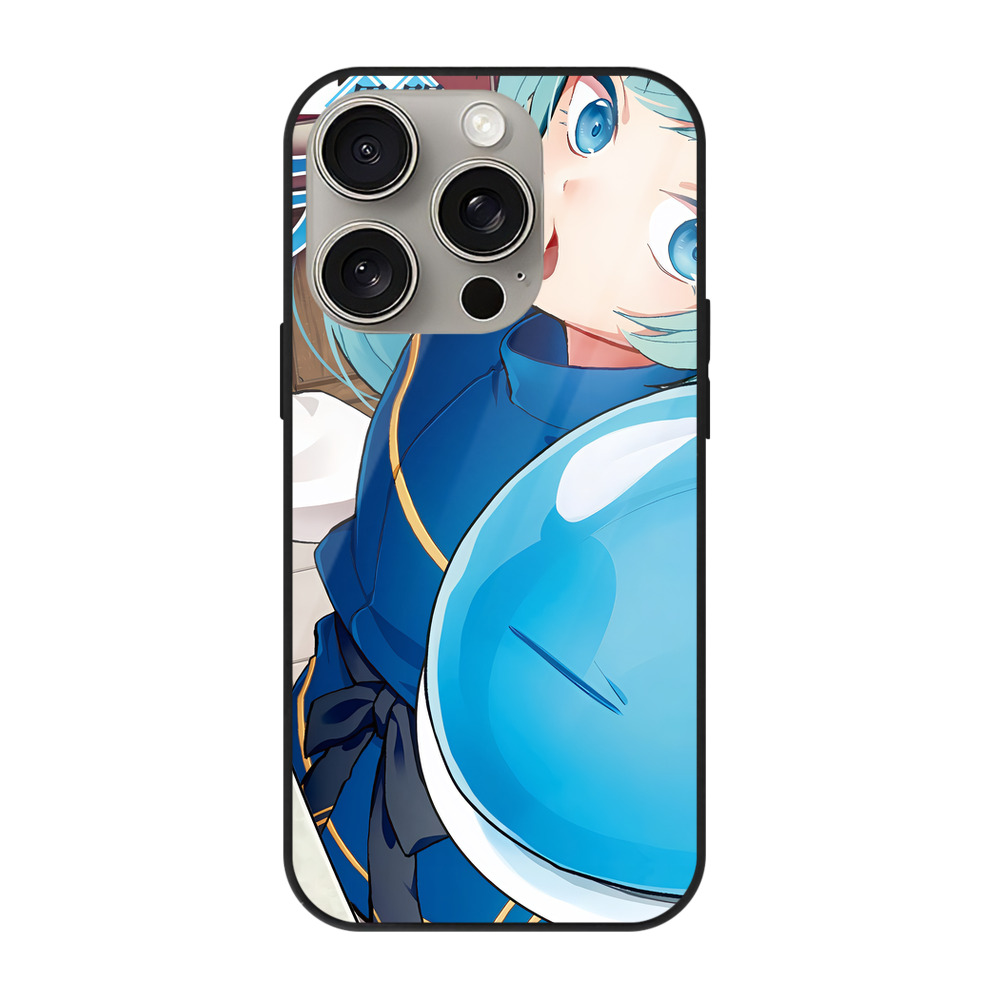 （画像用） 転スラ Regarding Reincarnated to Slime 【iPhone15Pro対応】スマホケース 耐衝撃＆黄変防止 背面ガラス