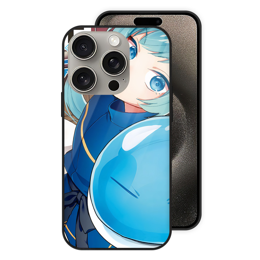 （画像用） 転スラ Regarding Reincarnated to Slime 【iPhone15Pro対応】スマホケース 耐衝撃＆黄変防止 背面ガラス