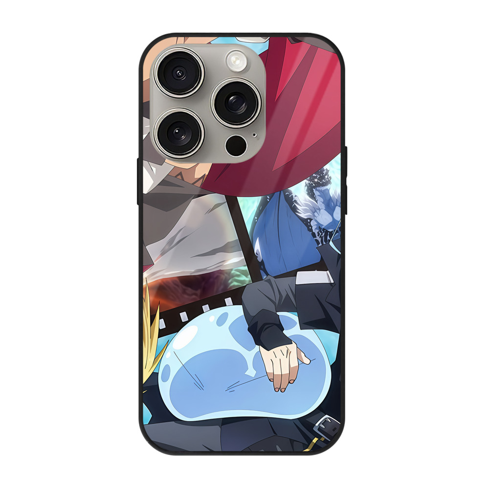 （画像用） 転スラ Regarding Reincarnated to Slime 【iPhone15Pro対応】スマホケース 耐衝撃＆黄変防止 背面ガラス