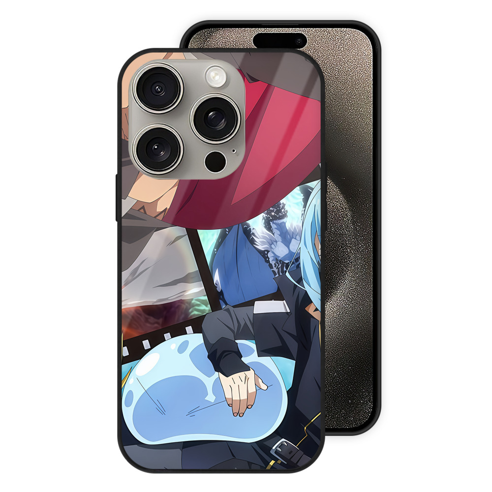 （画像用） 転スラ Regarding Reincarnated to Slime 【iPhone15Pro対応】スマホケース 耐衝撃＆黄変防止 背面ガラス